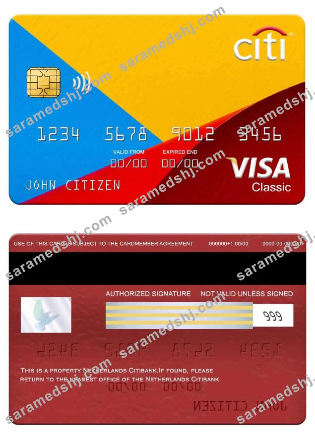 Netherlands Citibank visa classic card